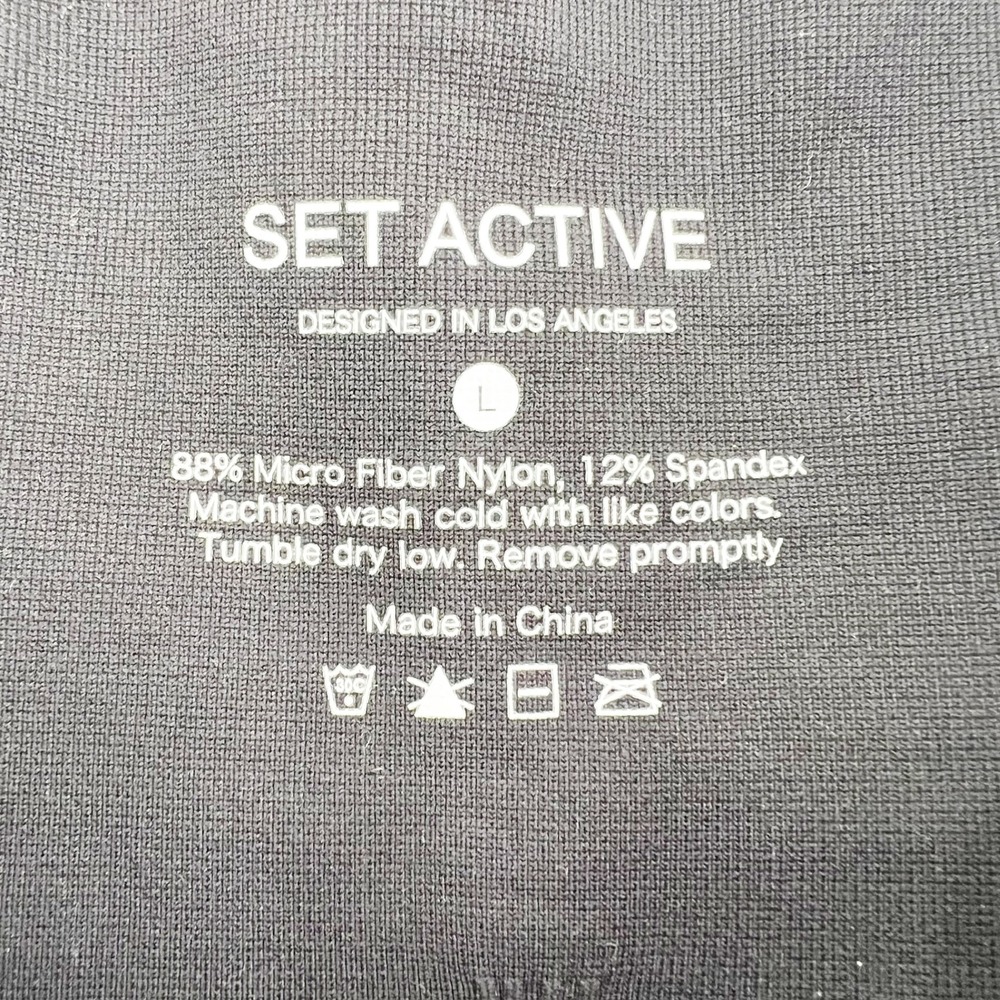 SET ACTIVE High Waisted‎ Leggings Black Seamless Activewear Athleisure Size L - Picture 3 of 3